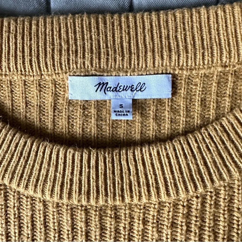 Madewell Patch Pocket mustard yellow Pullover Knitted Sweater Small